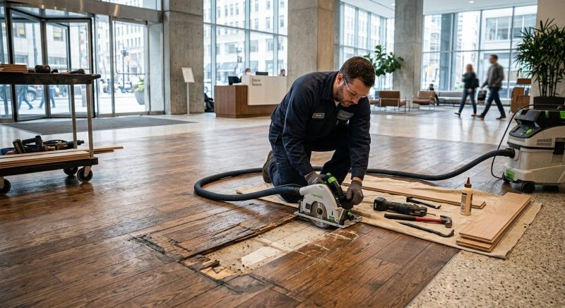 Our team working on Wood Floor Service projects in Woodinville, WA