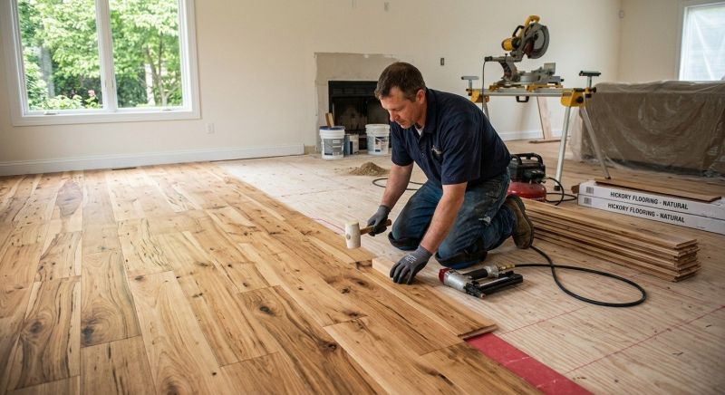 Hickory Floor Installation in Woodinville, WA