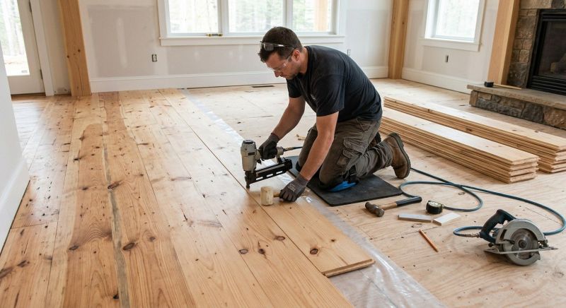 Pine Floor Installation in Woodinville, WA